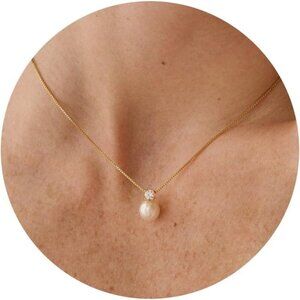 ⚡Pearl Necklace for Women 14K Gold-plated/White Gold-plated Dainty outfit
